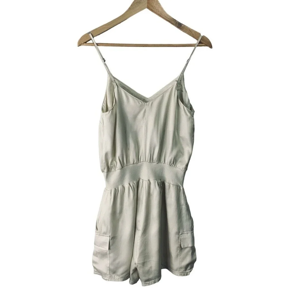 Cinq à Sept Tous Les Jours Amia Twill Romper Womens Size XS Ivory NWT $345 - Picture 12 of 15